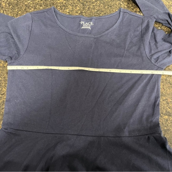 NWOT PLACE by Childrens Place Navy Long Sleeve Girls Skater Uniform School Dress - Picture 4 of 8